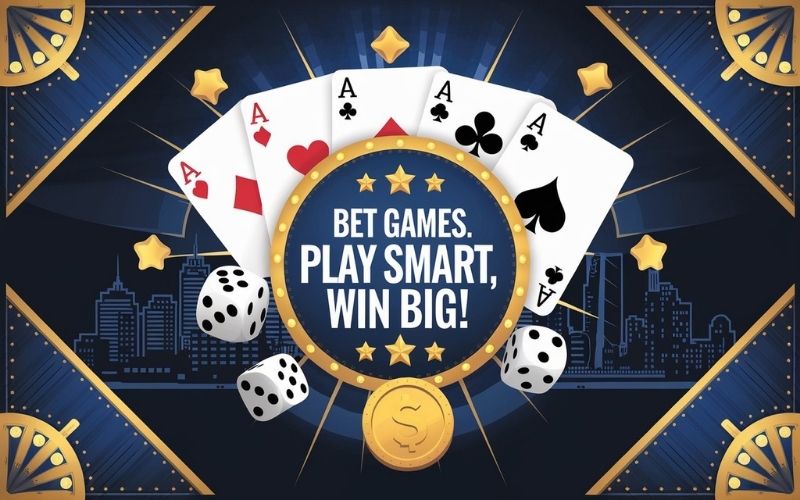 on image text 'BET GAMES, PLAY SMART, WIN BIG!'