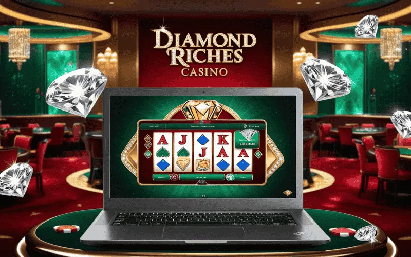 on image text 'DIAMOND RICHES CASINO'